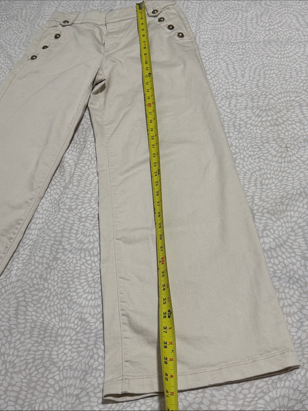 St. John's Bay Button-Accent Wide Leg Pants - Cream - Picture 11 of 14